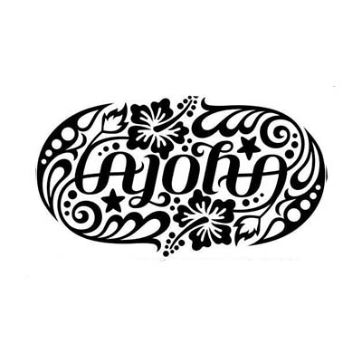 Aloha Ambigram Design Water Transfer Temporary Tattoo(fake Tattoo) Stickers NO.10849